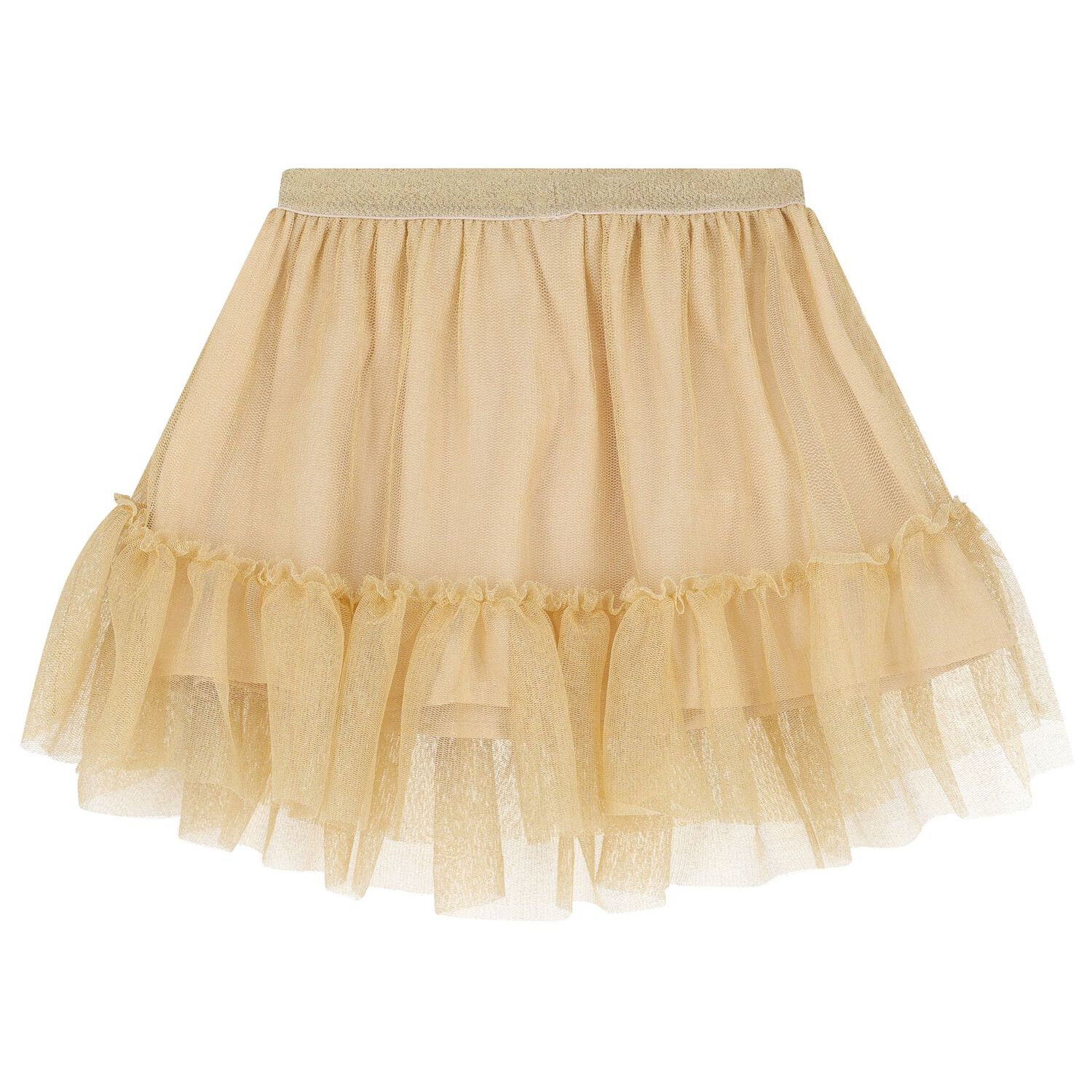 Girls Ivory & Gold Tulle Skirt Set, 1, hi-res image number null