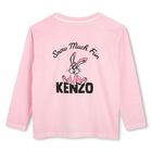 Girls Pink Bunny Logo Long Sleeve Top, 1, hi-res