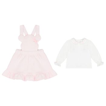 Baby Girls White & Pink Skirt Set