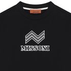 سويت شيرت أولاد بالشعار باللون الأسود, 1, hi-res