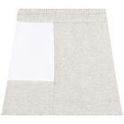 Girls Grey & White Logo Skirt, 1, hi-res