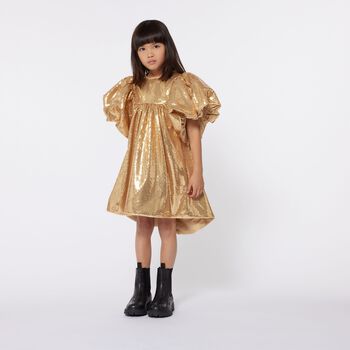 Girls Gold Sequin Dress