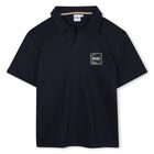 Boys Navy Blue Logo Polo Shirt, 1, hi-res