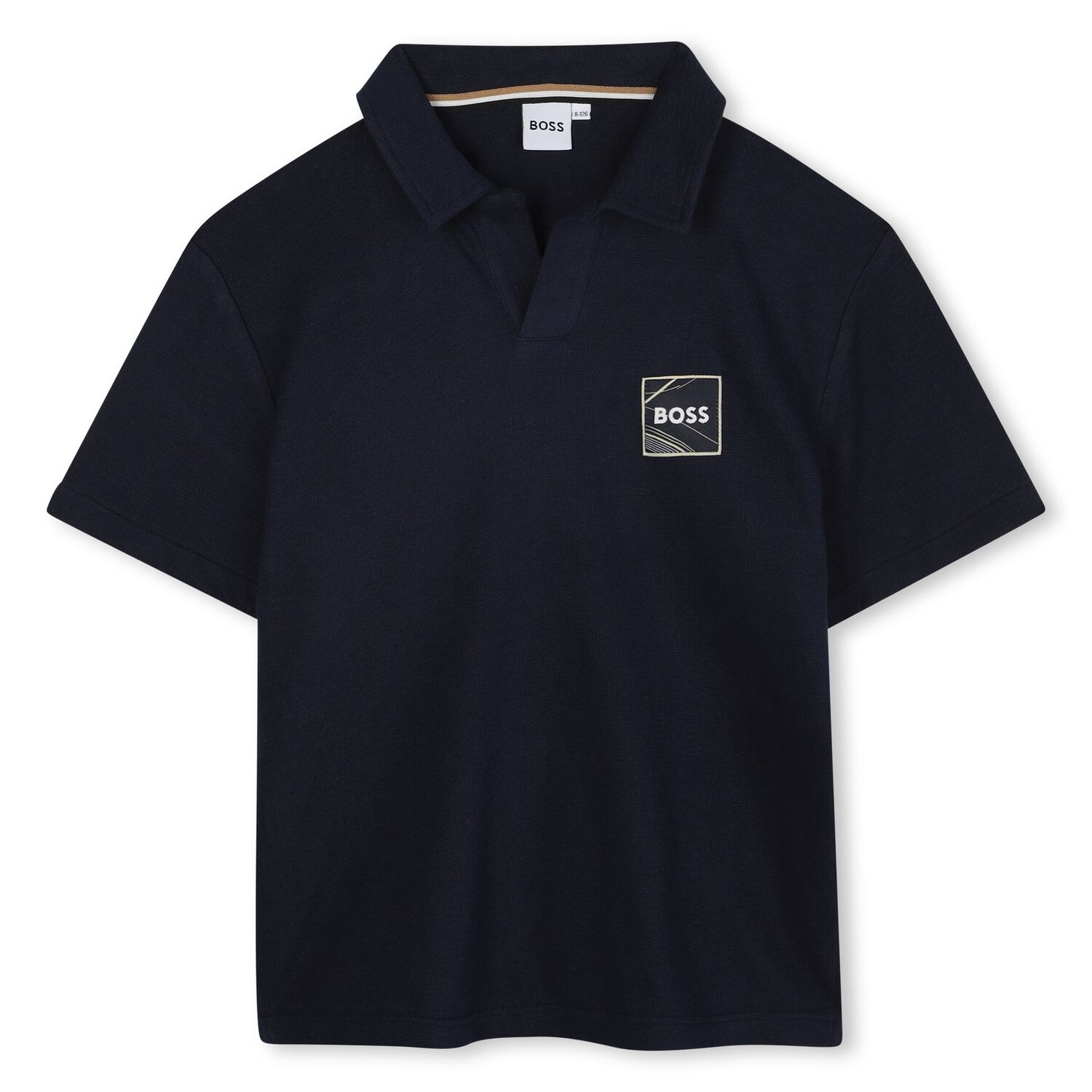 Boys Navy Blue Logo Polo Shirt, 1, hi-res