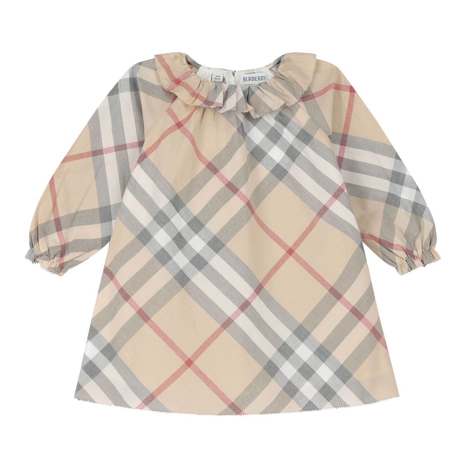 Baby Girls Beige Check Dress Set, 1, hi-res image number null