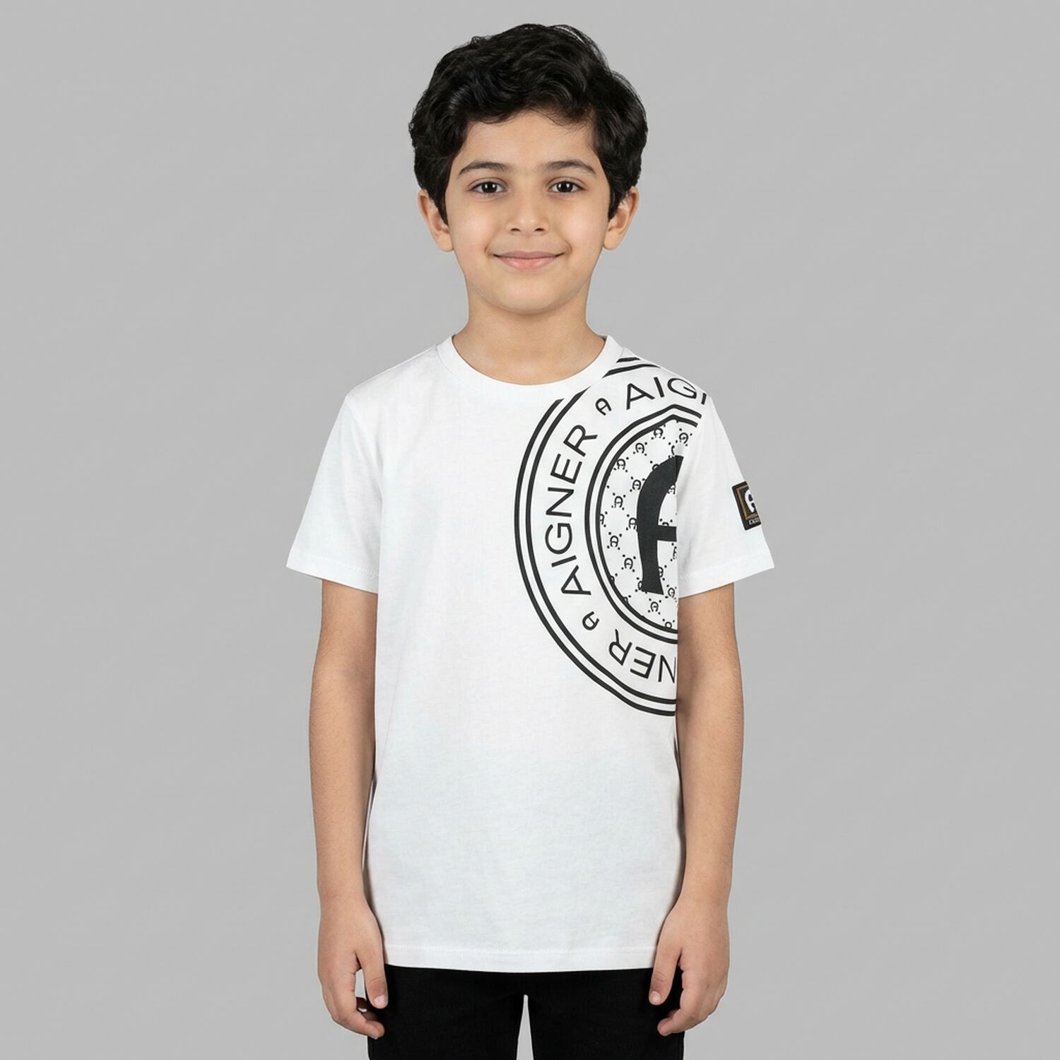 Boys White Logo T-Shirt, 1, hi-res