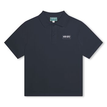 Boys Navy Blue Logo Polo Shirt