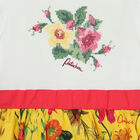 فستان بنات بالزهور باللون الابيض والاصفر, 1, hi-res