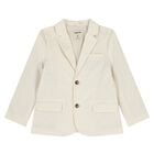Boys Beige Check Blazer, 1, hi-res