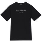 Girls Black Logo Dress, 1, hi-res