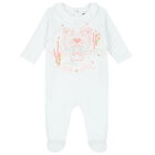 Baby Girls White Tiger Logo Babygrow, 1, hi-res
