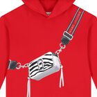 Girls Red Logo Bag Hooded Top, 1, hi-res