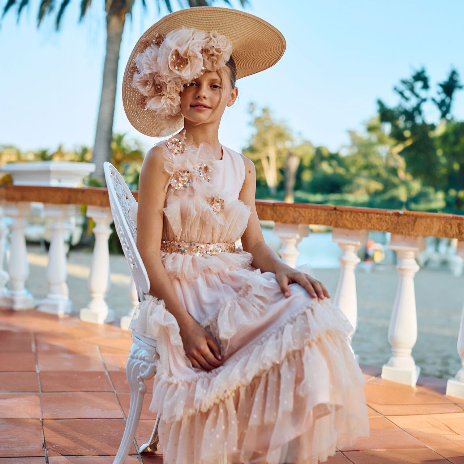  Girls Pink Sequin Tiered Dress, 1, hi-res