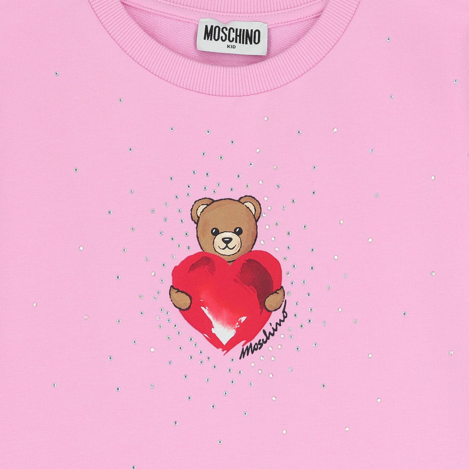 Girls Pink Teddy Bear Dress, 2, hi-res