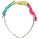 Girls Multi-Coloured Floral Applique Headband, 1, hi-res