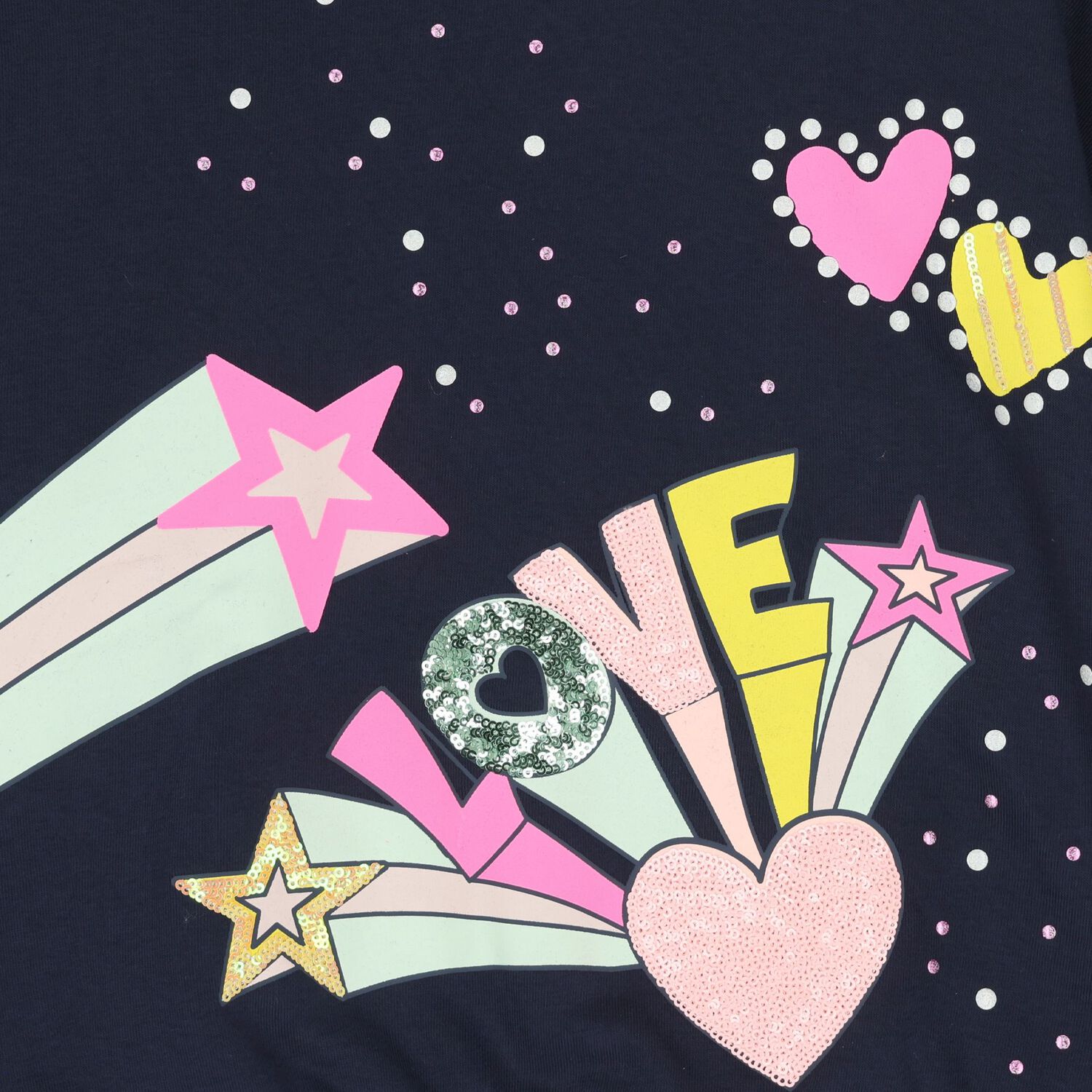 Girls Navy Blue Embellished Sweatshirt , 1, hi-res