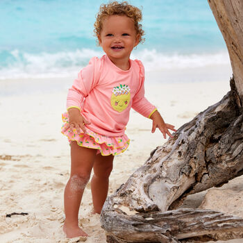 Baby Girls Pink & Yellow Lemon Tankini