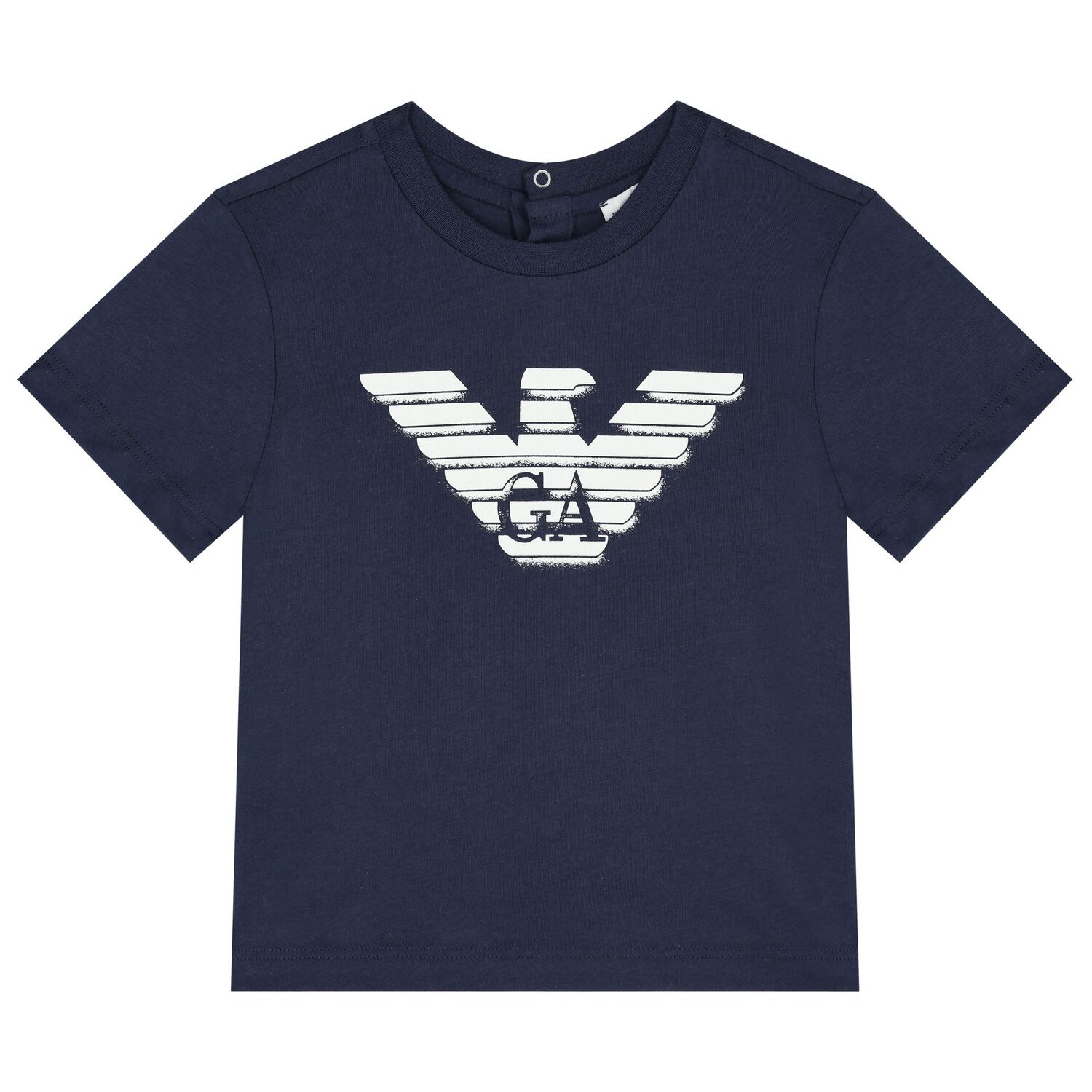 Younger Boys Navy Blue & White T-Shirt ( 3-Pack ), 1, hi-res