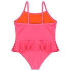 Younger Girls Pink Teddy Bear Logo Swimsuit, 1, hi-res
