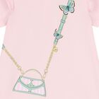 فستان بنات بالشعار بطبعه حقيبه باللون الوردى, 3, hi-res