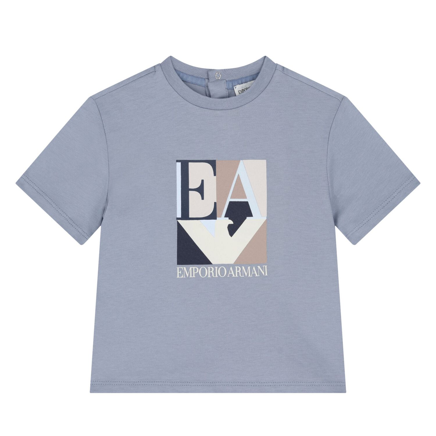 Younger Boys Blue, Ivory & Beige T-Shirts ( 3-Pack ), 1, hi-res