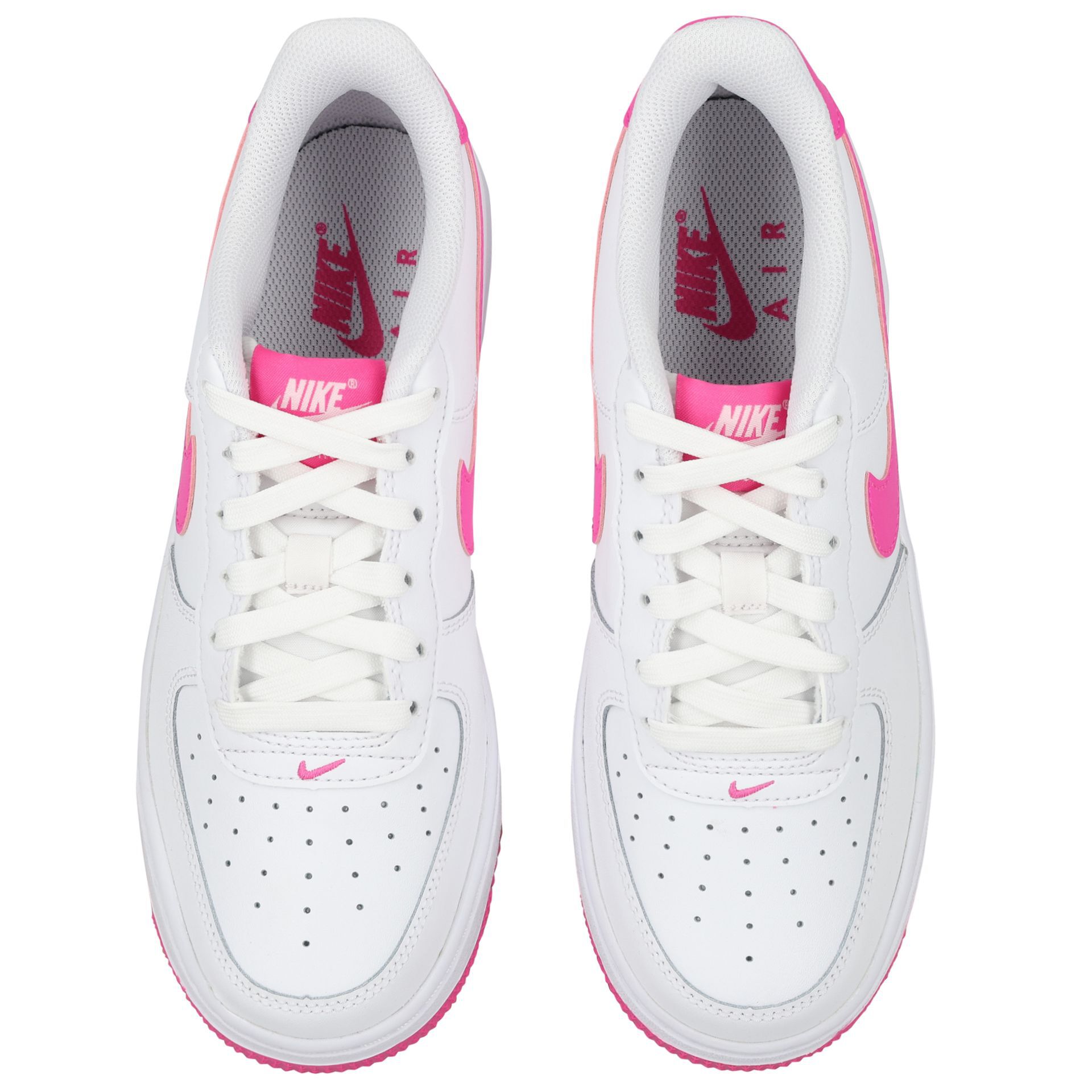 Nike white and pink air force 1 trainers clearance
