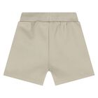 Boys White & Beige Logo Shorts Set, 1, hi-res