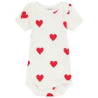 Baby Girls Ivory Hearts Bodysuit ( 3-Pack ), 1, hi-res