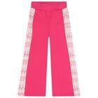 Girls Pink Zig Zag Trousers, 1, hi-res