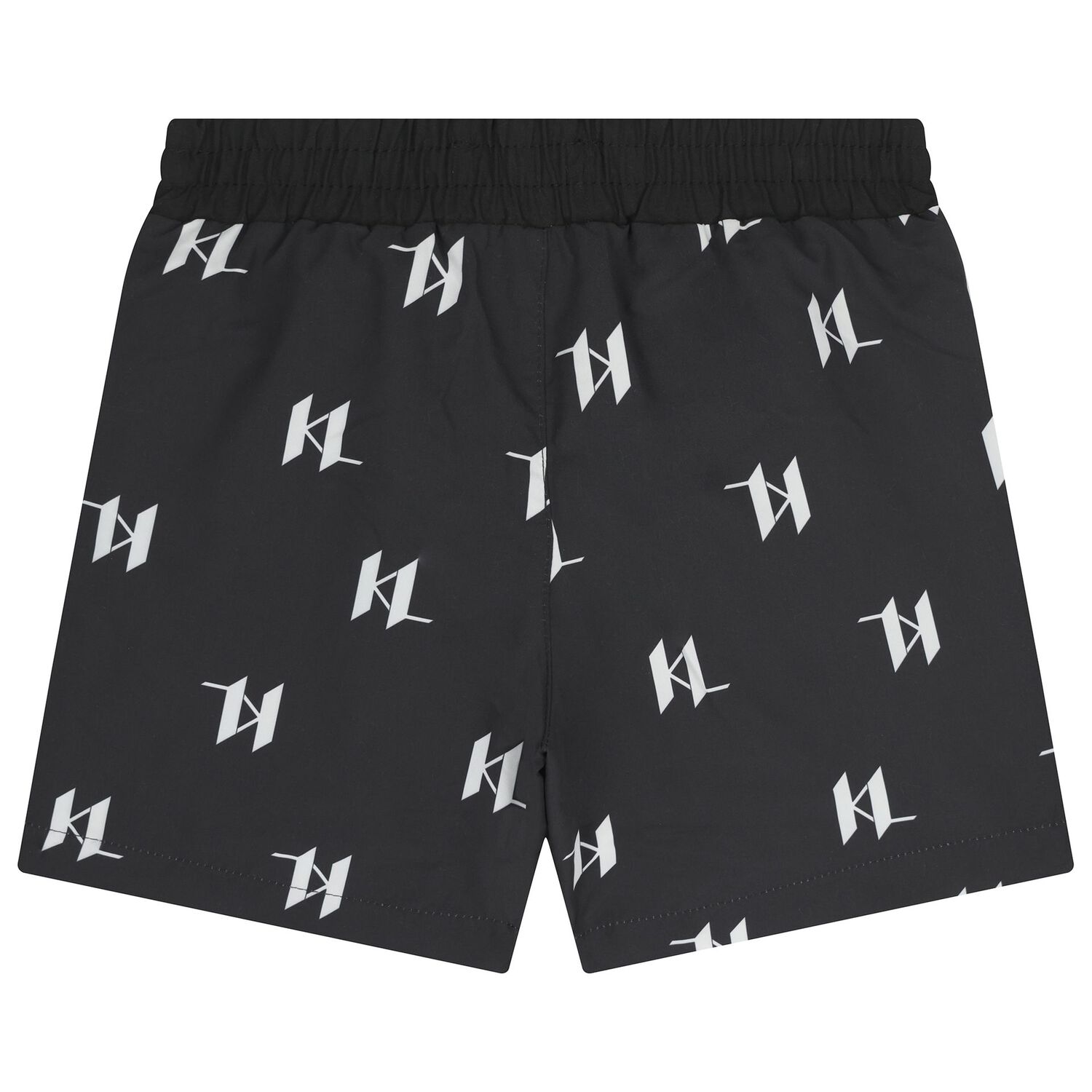 Boys Mini Me Black Logo Swim Shorts, 1, hi-res