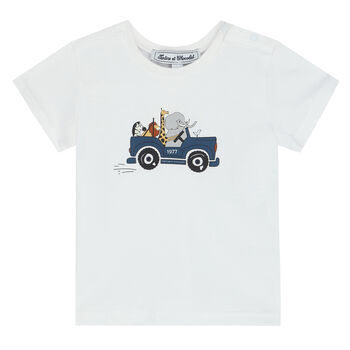 Younger Boys White Animals T-Shirt
