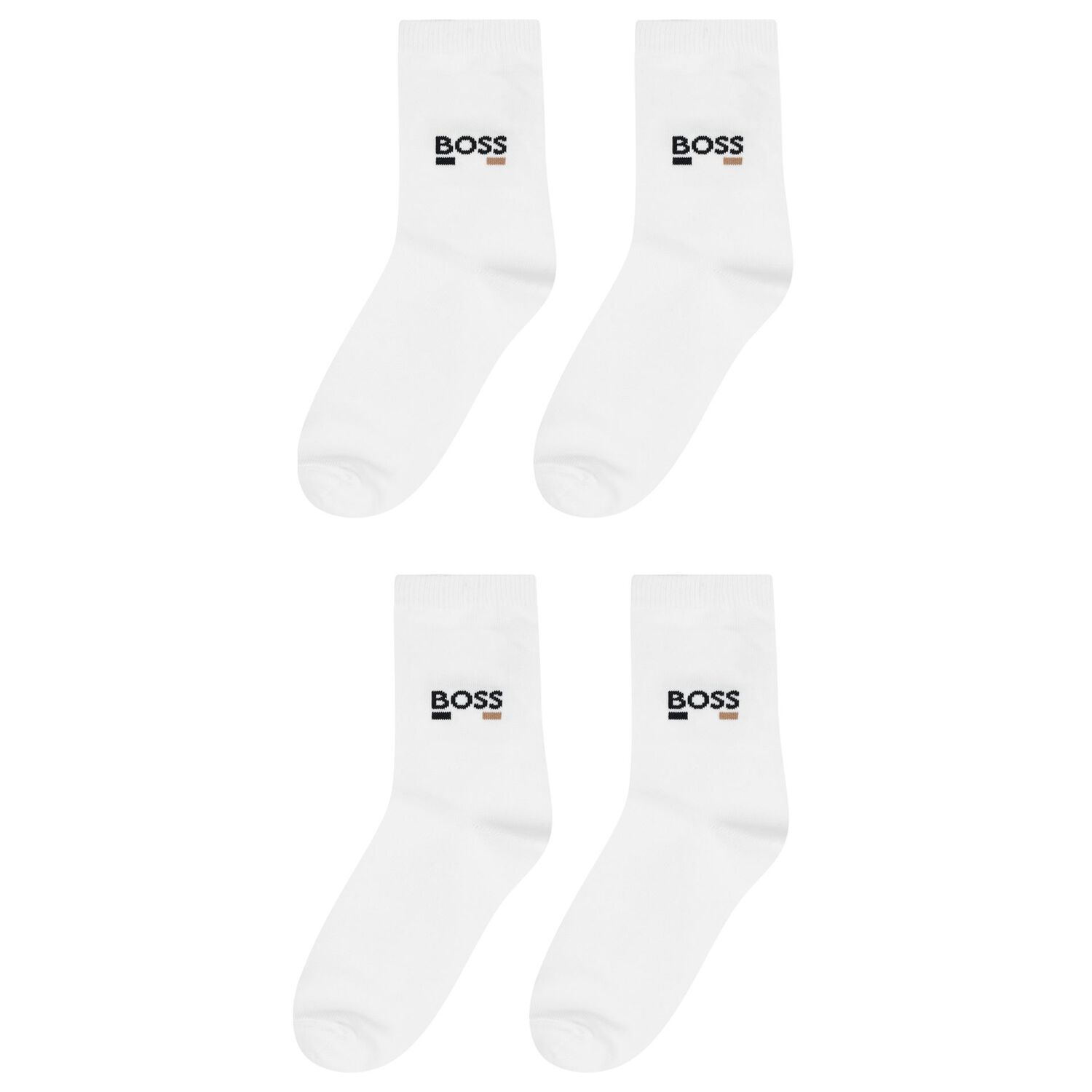 Boys White Logo Socks ( 2-Pack ), 2, hi-res