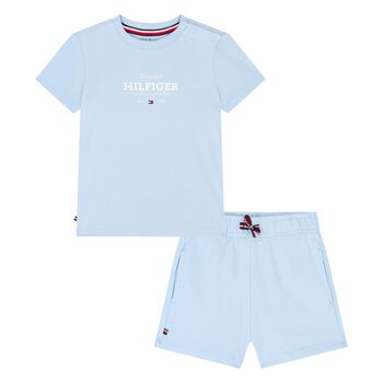 Younger Boys Blue Cotton Shorts Set