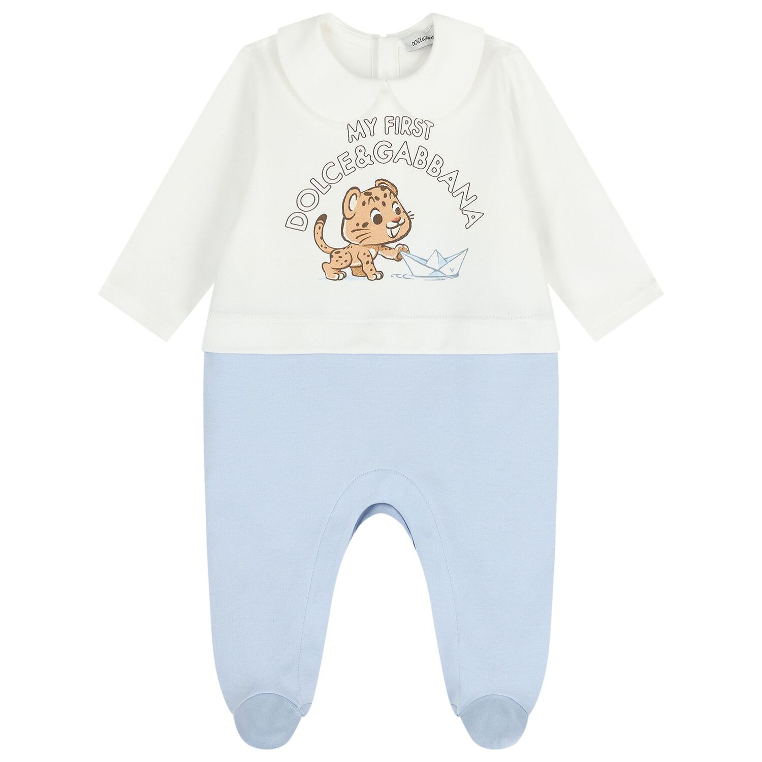 Baby Boys White & Blue Leopard Babygrow Gift Set, 1, hi-res