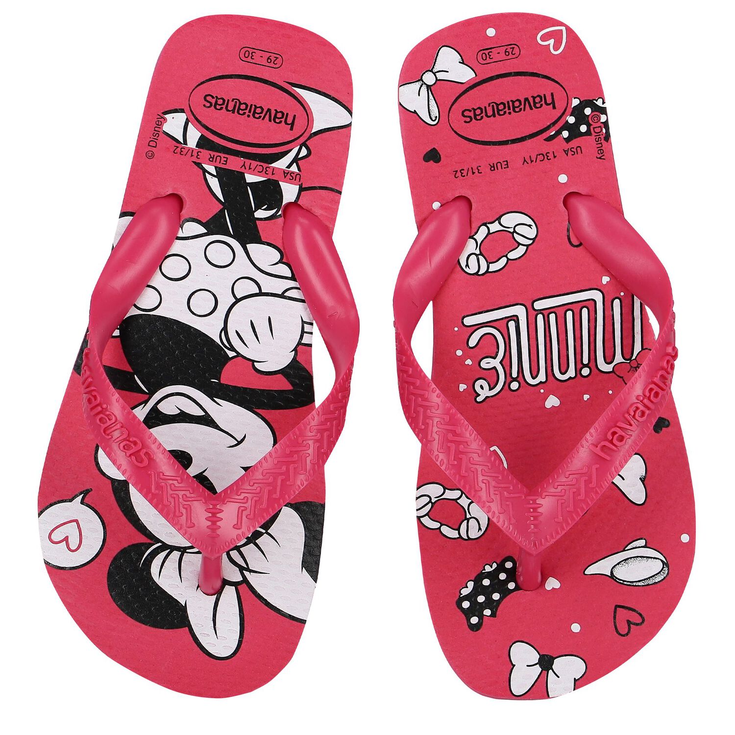 Girls Pink Disney Logo Flip Flops, 2, hi-res image number null