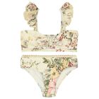 Girls Ivory Floral Bikini, 1, hi-res