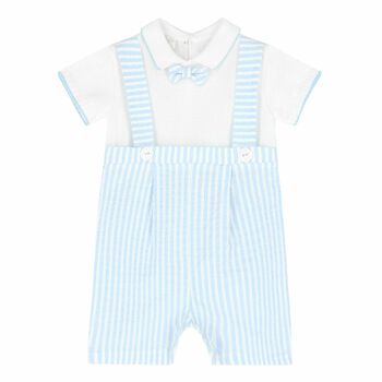 Baby Boys White & Blue Romper