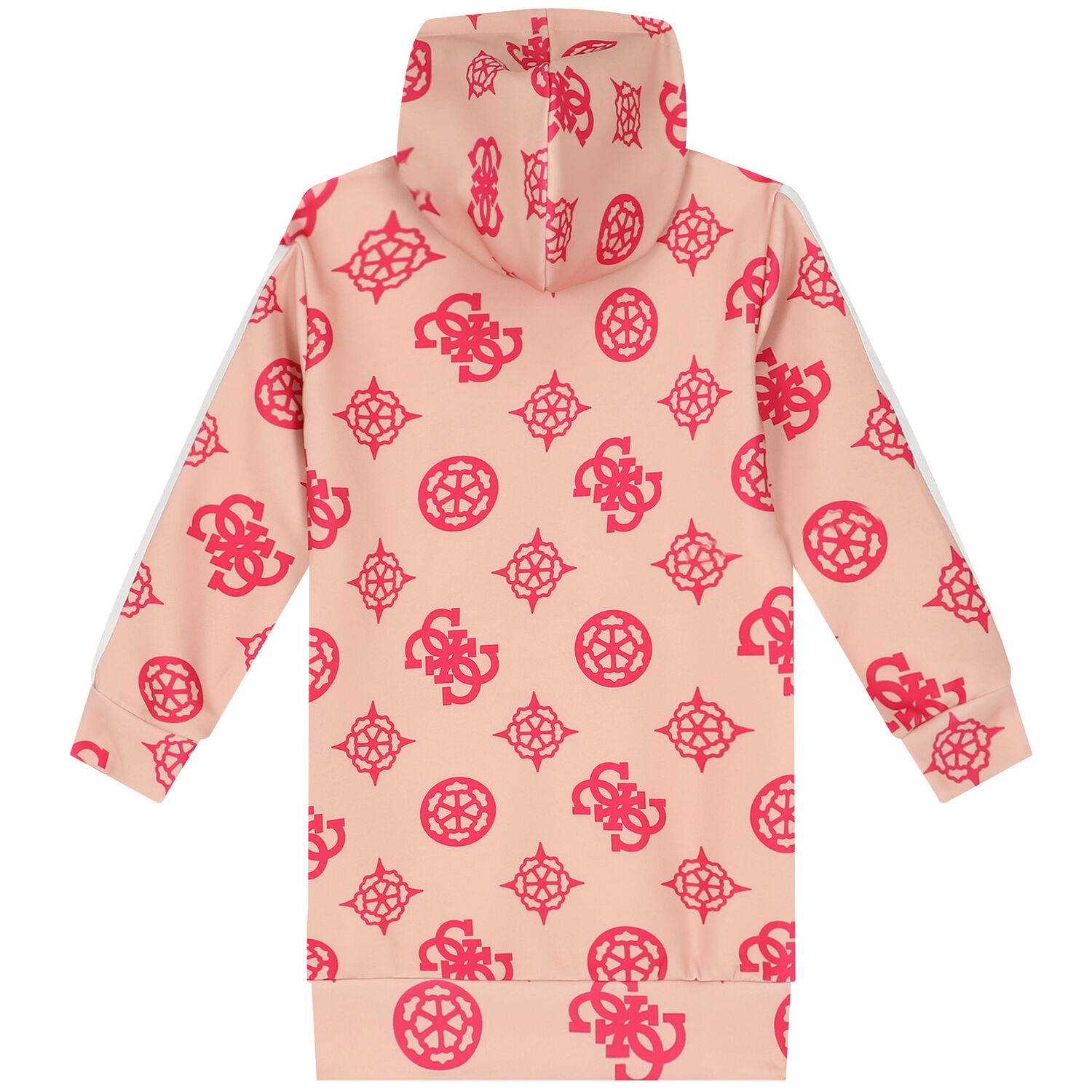 Girls Pink Logo Hooded Dress, 2, hi-res image number null