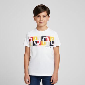 Boys White Logo T-Shirt
