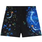 Boys Blue & Black Swim Shorts, 2, hi-res