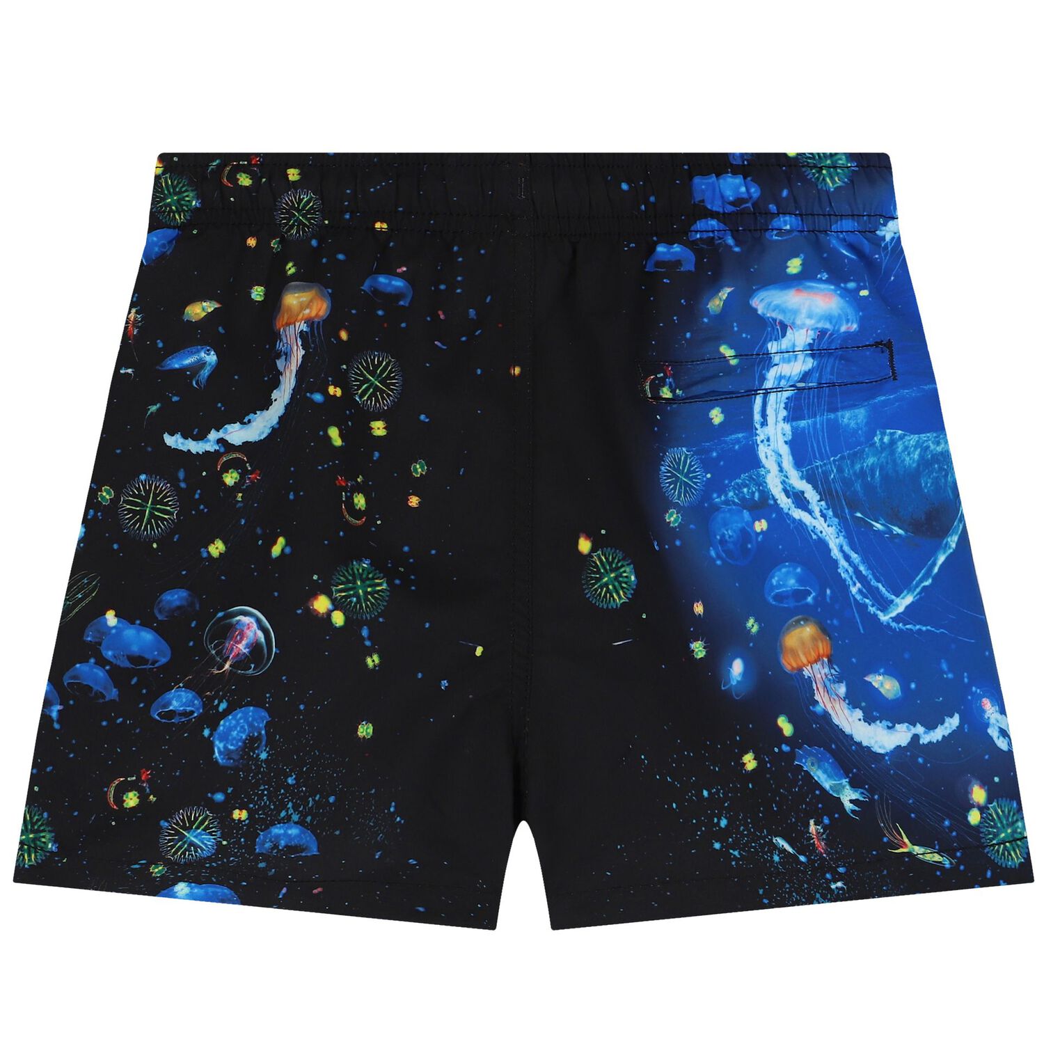Boys Blue & Black Swim Shorts, 2, hi-res