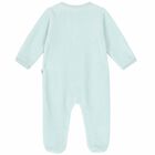 Turquoise Velour Babygrow, 3, hi-res