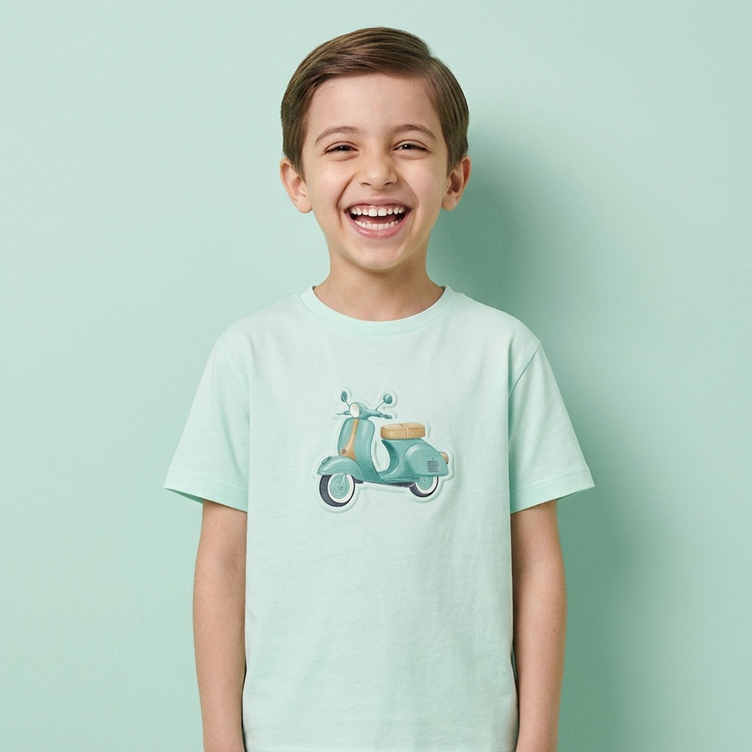 Boys Green Motorbike T-Shirt, 1, hi-res