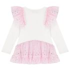 Girls Pink & Ivory Tulle Fairy Wings Leggings Set , 1, hi-res