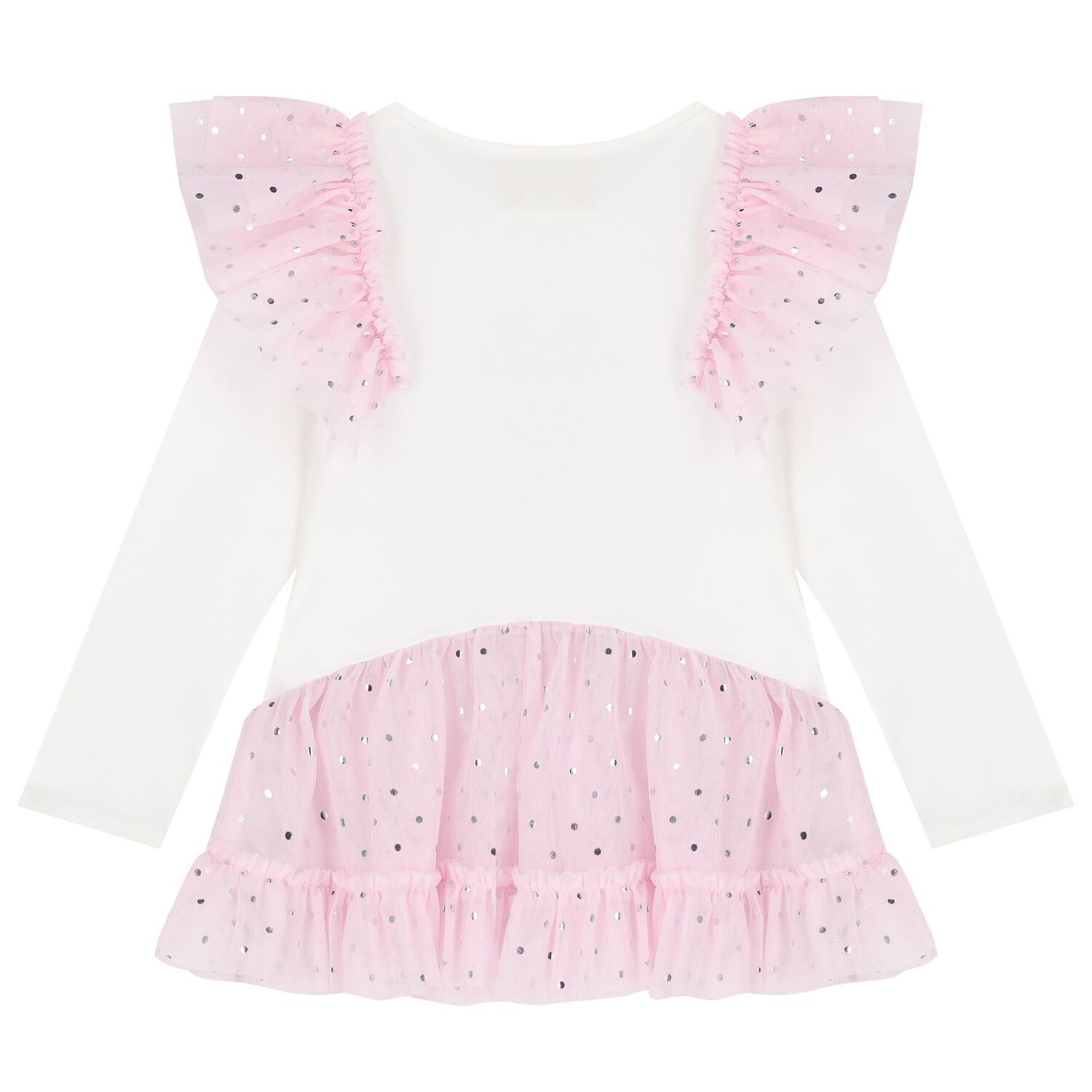 Girls Pink & Ivory Tulle Fairy Wings Leggings Set , 1, hi-res