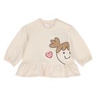 طقم ليجينز للبنات باللون الاحمر والعاجى , 2, hi-res