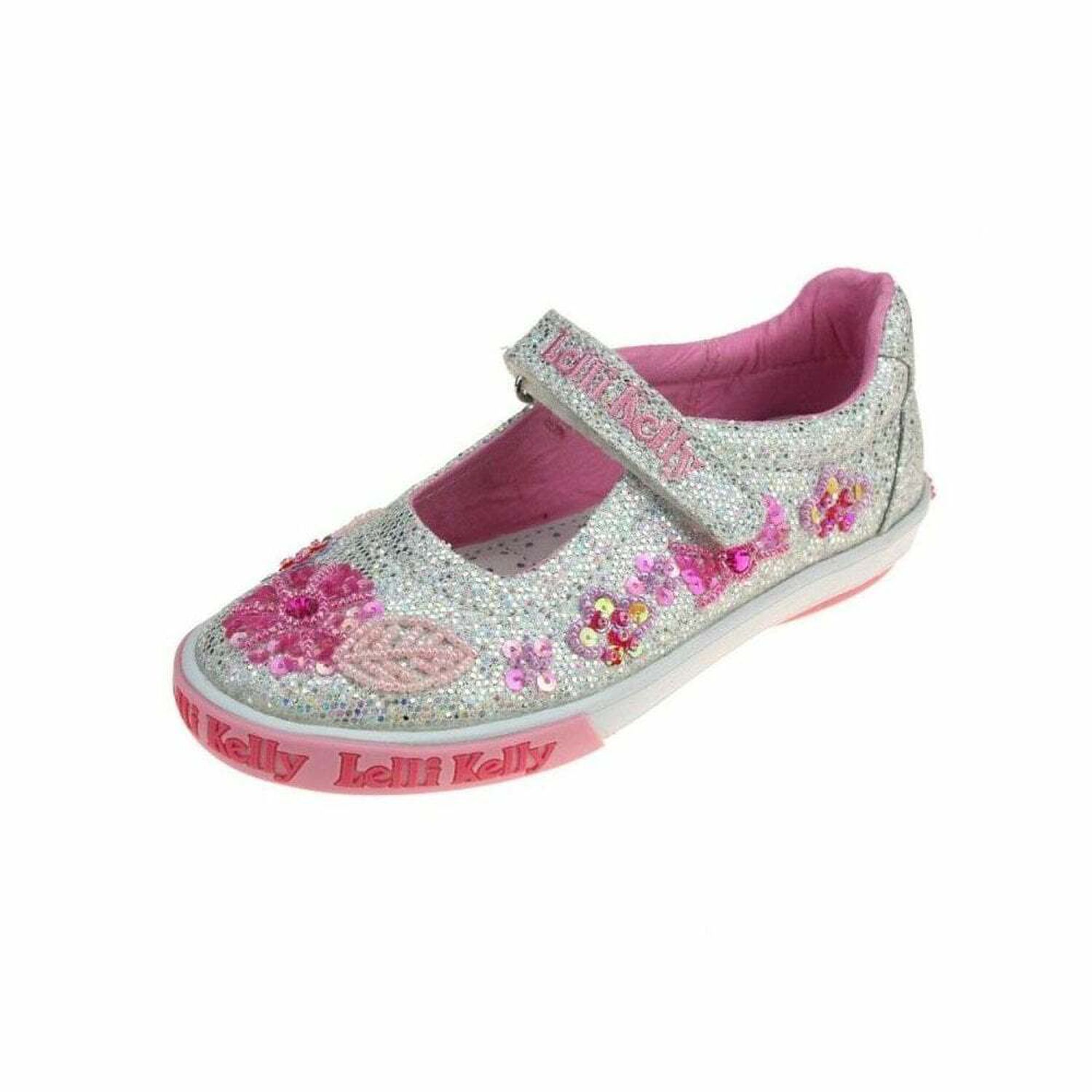 حذاء لامع باللون الفضي والزهرى, 1, hi-res