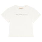 Girls Ivory Logo T-Shirt, 1, hi-res