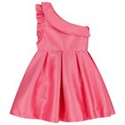 Girls Pink Asymmetric Dress, 1, hi-res