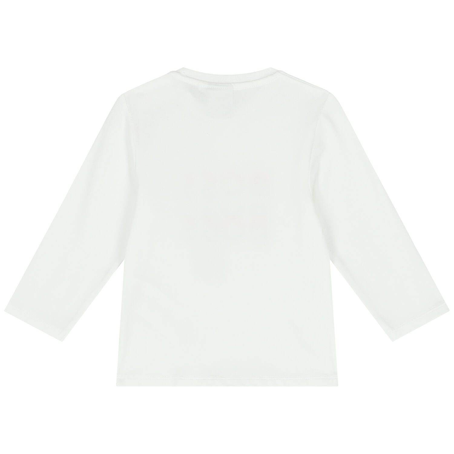 Younger Boys White Logo Long Sleeve Top, 3, hi-res